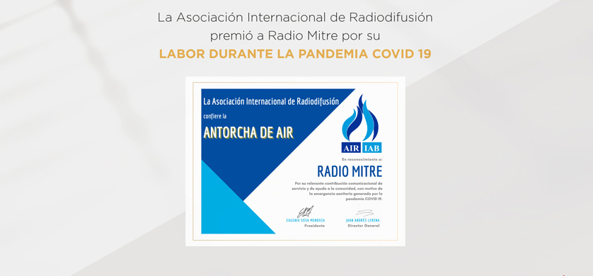Radio Mitre reconocida por su labor durante la pandemia