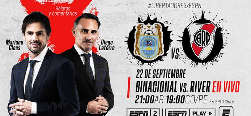 River, Racing y Boca jugarán por la pantalla de ESPN con Closs y Latorre