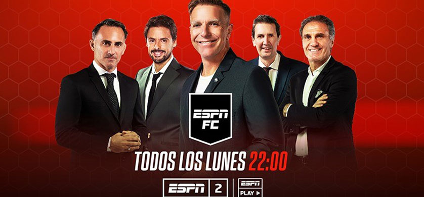 El seleccionado de ESPN FC: Fantino, Closs, Latorre, Ruggeri y Simón