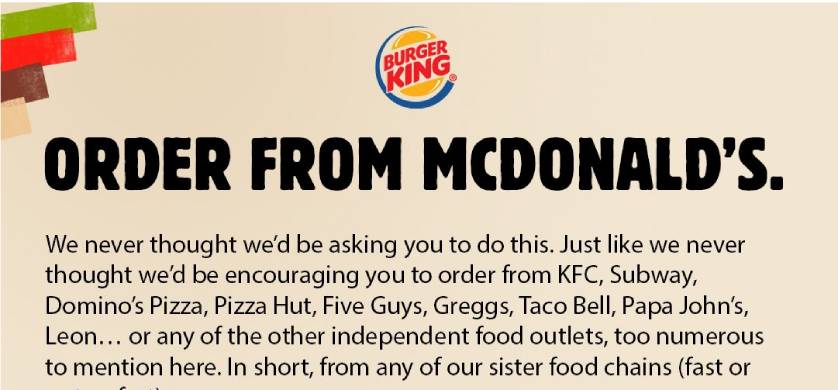 Burger King México también pidió apoyar a McDonald’s y otros restaurantes