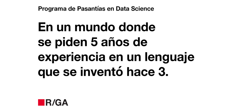 R/GA BA convoca a estudiantes para su Programa de Pasantías en Data Science