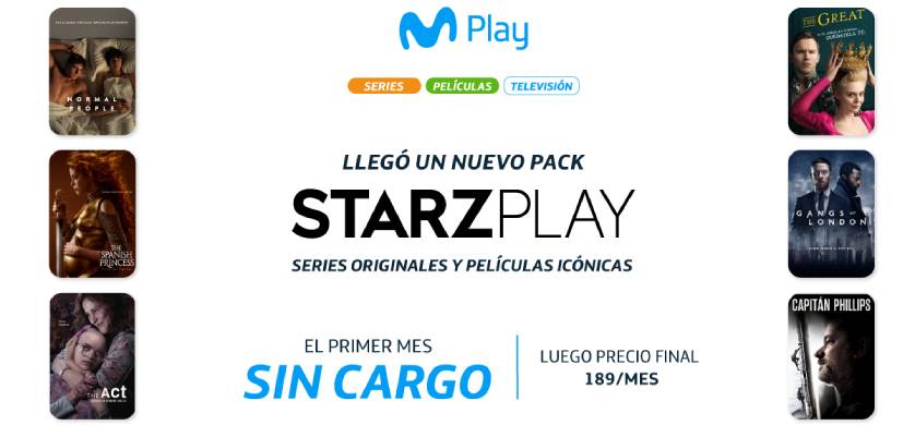 Movistar Play incorpora a Starzplay a su oferta de contenidos