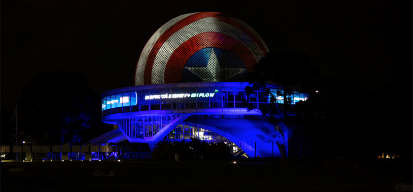 Flow realizó un mapping en el Planetario de la Ciudad
