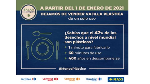Carrefour amplía su bazar eco-amigable y retira de sus góndolas la vajilla plástica