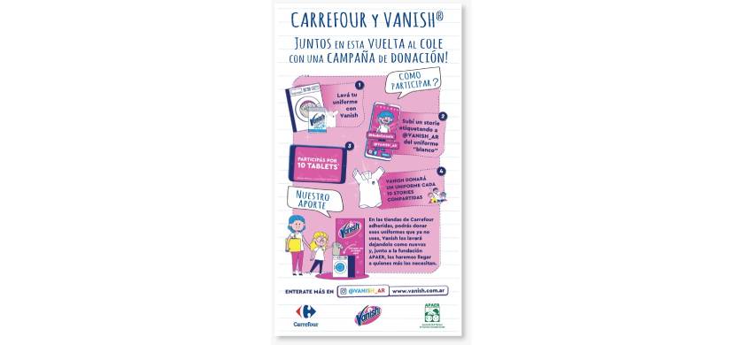 Acción de Carrefour y Vanish para la vuelta al cole