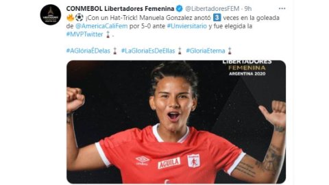 Twitter y Conmebol eligen a la jugadora destacada de la Libertadores