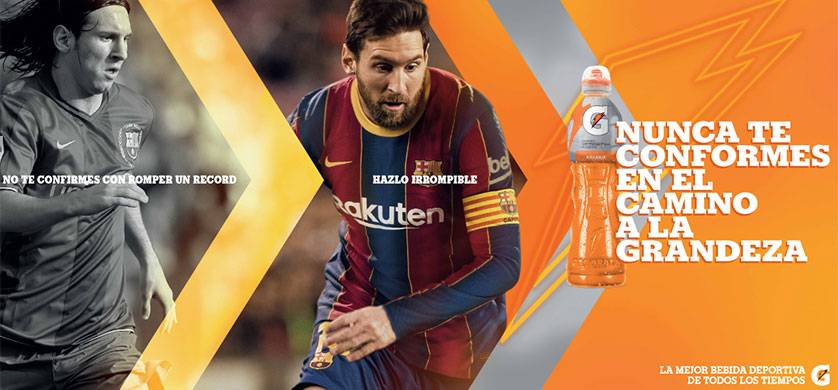 "No te detengas en tu camino a la grandeza", la nueva campaña de Gatorade con Messi