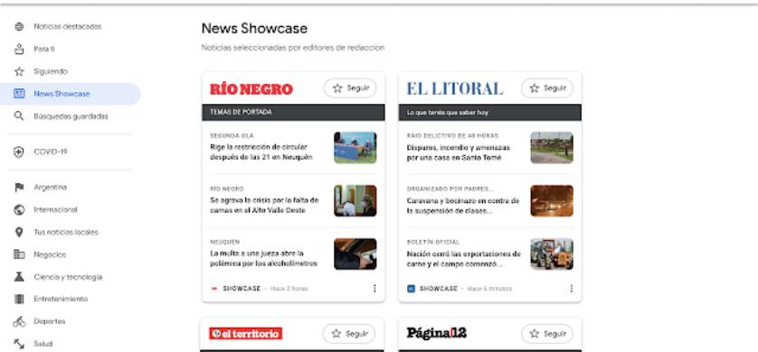 Google News Showcase ahora también se podrá ver en el escritorio