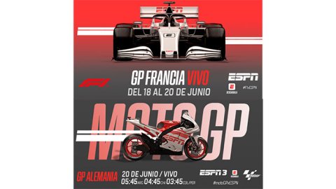 ESPN transmite en vivo el GP de Francia de F1 y el de Alemania de MotoGP