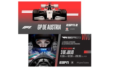ESPN transmite en vivo el GP de Austria de F1 y el W-Series en Spielberg