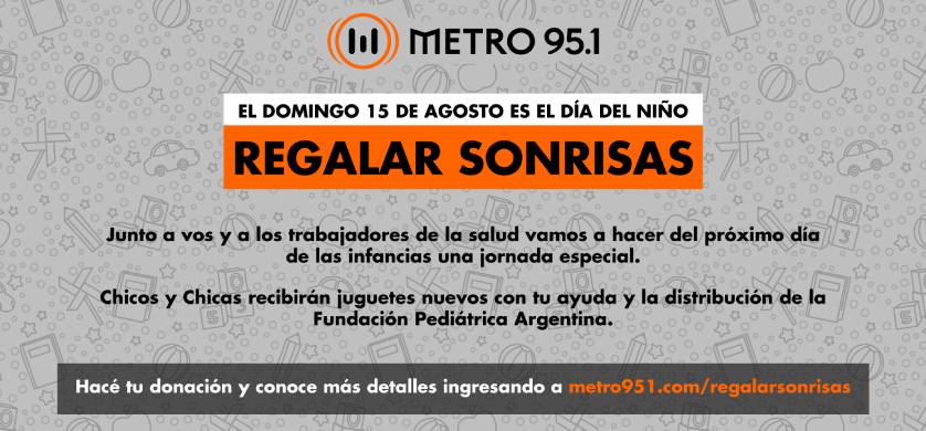 Metro y la Fundación Pediátrica Argentina invitan a regalar sonrisas para los niños