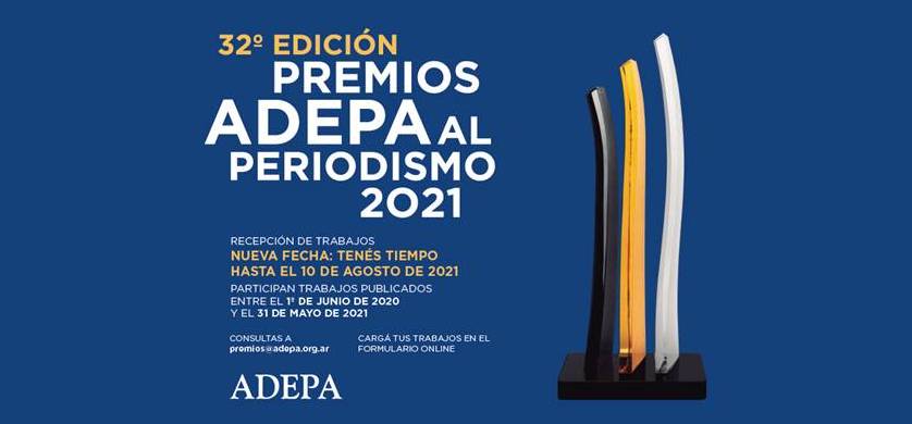 Premios Adepa al Periodismo 2021: se extiende el plazo para inscripción