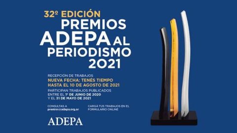 Premios Adepa al Periodismo 2021: se extiende el plazo para inscripción