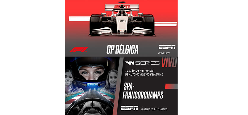 ESPN transmite en vivo el GP de Bélgica de F1 y la W-Series en Spa-Francorchamps