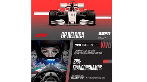 ESPN transmite en vivo el GP de Bélgica de F1 y la W-Series en Spa-Francorchamps