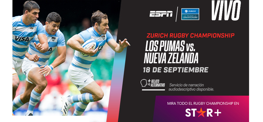ESPN y STAR+ transmiten en vivo Los Pumas vs. Nueva Zelanda con relato alternativo