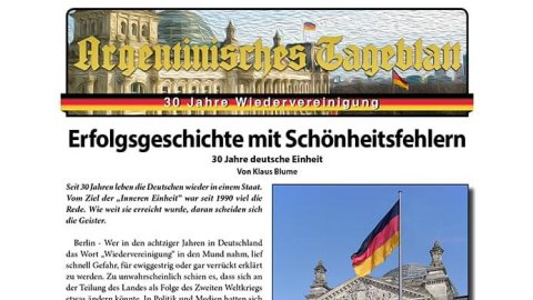 Argentinisches Tageblatt editará el suplemento “Día de la Unificación de Alemania”