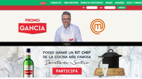 Promo Gancia para ganar un kit chef y sentirse un participante de Masterchef