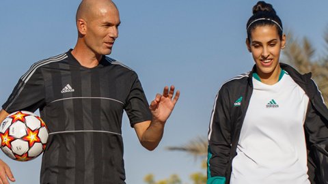 Lo nuevo de Adidas con Zinedine Zidane y Nouf Al Anzi filmado en Dubai