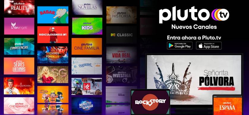 Pluto TV suma nuevos canales y contenidos a su librería