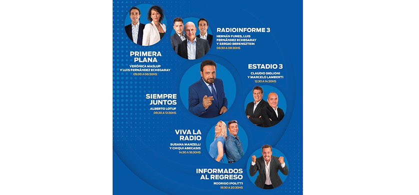 Cadena 3 llega a Rosario por la FM 100.1, con destacadas y reconocidas voces locales 