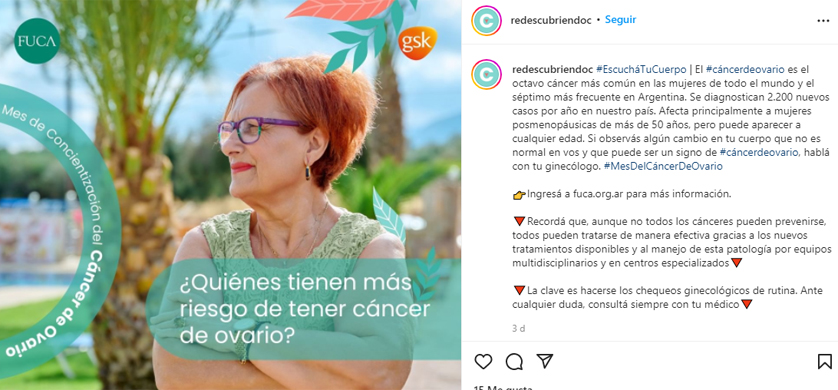FUCA y GSK unen esfuerzos para concientizar sobre el Cáncer de Ovario