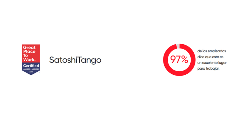 Satoshi Tango entre los mejores empleadores: recibió la certificación Great Place to Work