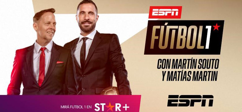 ESPN Fútbol 1 estrena el domingo por ESPN y Star+