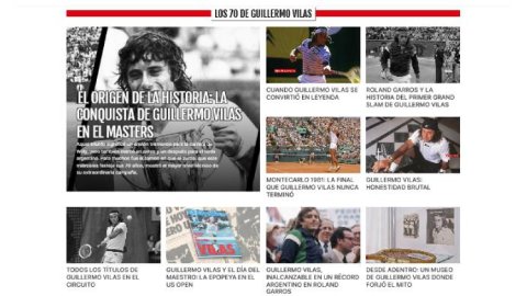 El Gráfico celebra los 70 años de Guillermo Vilas con un especial en su web