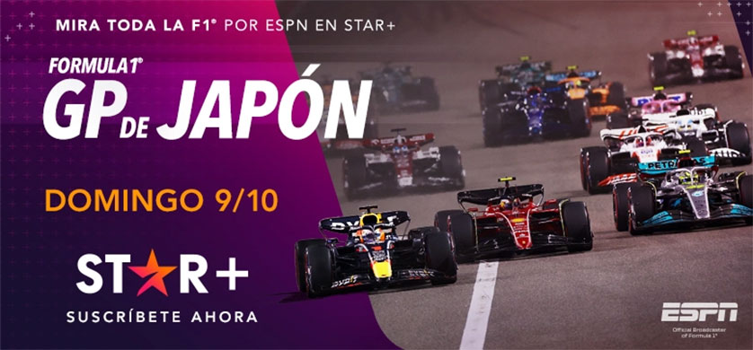 F1 en STAR+: Verstappen, por el bicampeonato en Japón