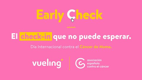 Vueling apuesta por el ‘early check’ en el Día Internacional de la Lucha contra el Cáncer de Mama