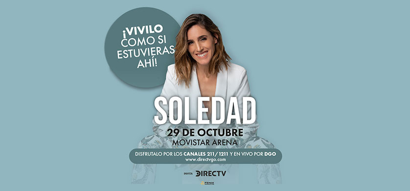 DIRECTV y DGO transmitirán en vivo y en exclusiva el show de Soledad para latinoamérica
