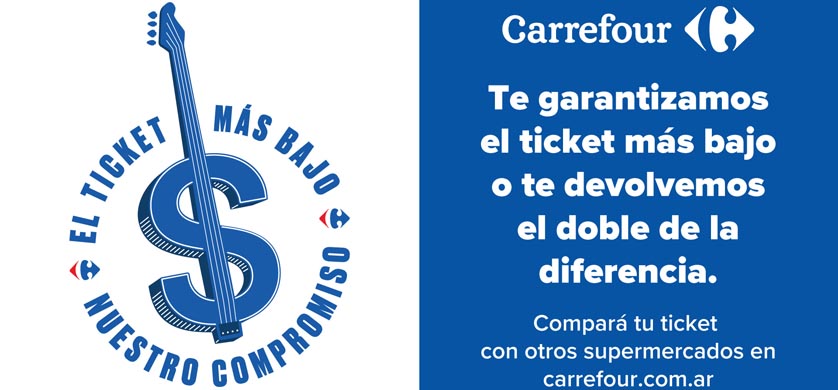 Carrefour se compromete a tener el ticket más bajo del mercado o devuelve el doble
