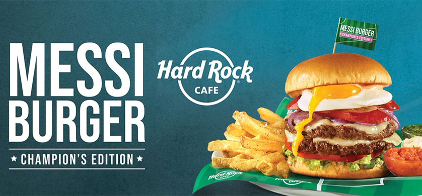 Hard Rock Café presentó la hamburguesa que no se gana, se “Meressi”,una idea de Humo Rojo