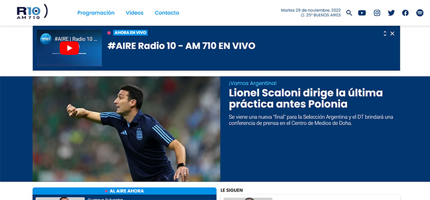 Grupo Indalo lanzó el nuevo portal de radio10