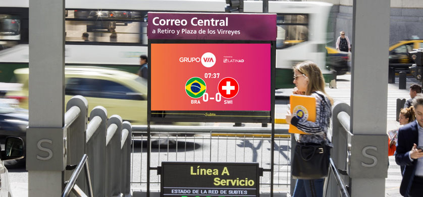El Mundial se vive en las pantallas digitales de Grupo Vía