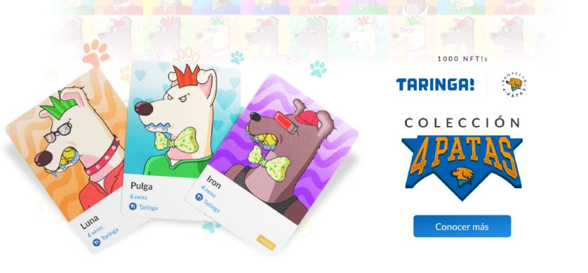 Taringa presenta su primera colección solidaria de NFT!s junto a la ONG Proyecto 4 Patas
