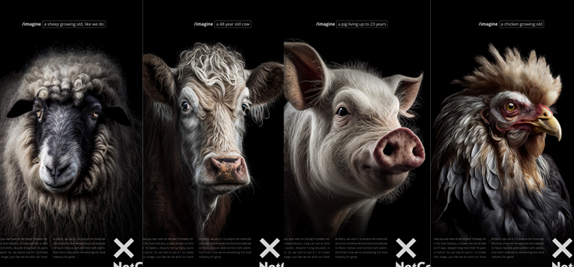 Nueva campaña de NotCo que muestra cómo se verían los animales sin pasar por la industria alimentaria