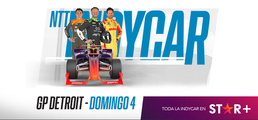 La IndyCar Series Grand Prix de Detroit comienza este viernes en vivo por STAR+