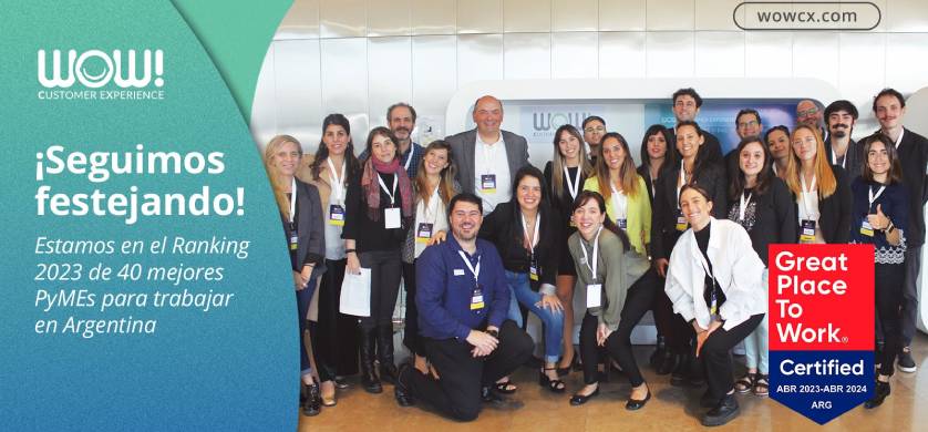WOW! CX quedó dentro del ranking 40 Pymes de GPTW 2023