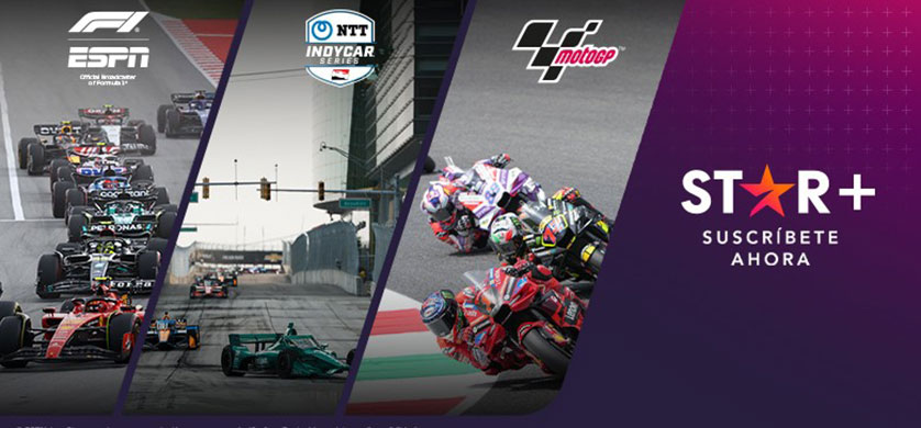 F1, Indy & MotoGP transmisión en vivo de STAR+