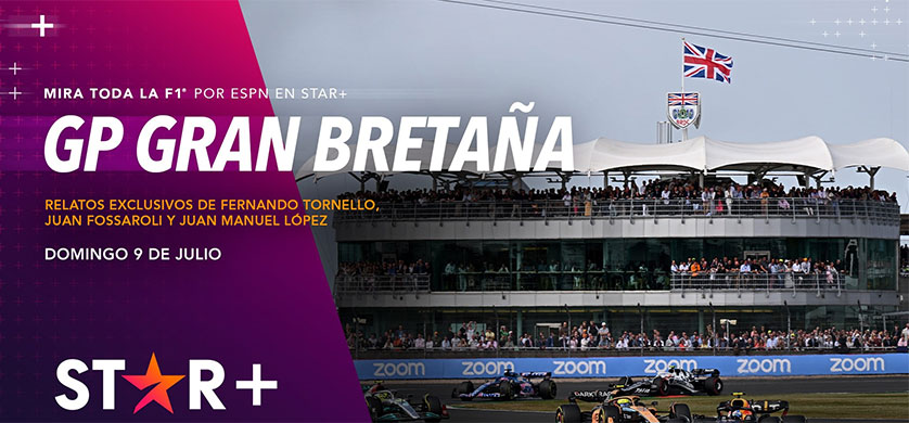 La Fórmula 1 llega al GP de Gran Bretaña por STAR+