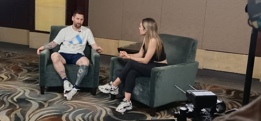 Lionel Messi en una entrevista exclusiva con Sofía Martínez