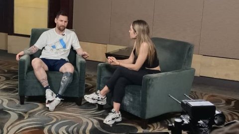 Lionel Messi en una entrevista exclusiva con Sofía Martínez