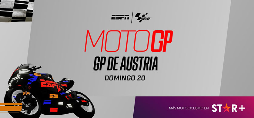 STAR+ transmite en vivo este fin de semana el GP de Austria de MotoGP 