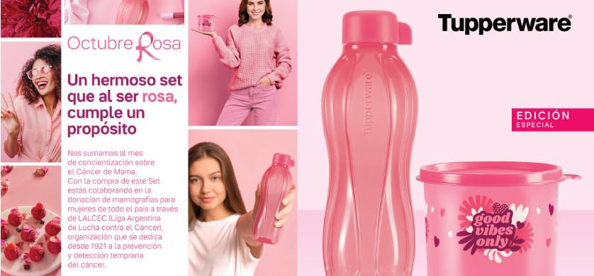 Tupperware presenta su set “Octubre Rosa” sumándose al mes de concientización sobre el Cáncer de Mama