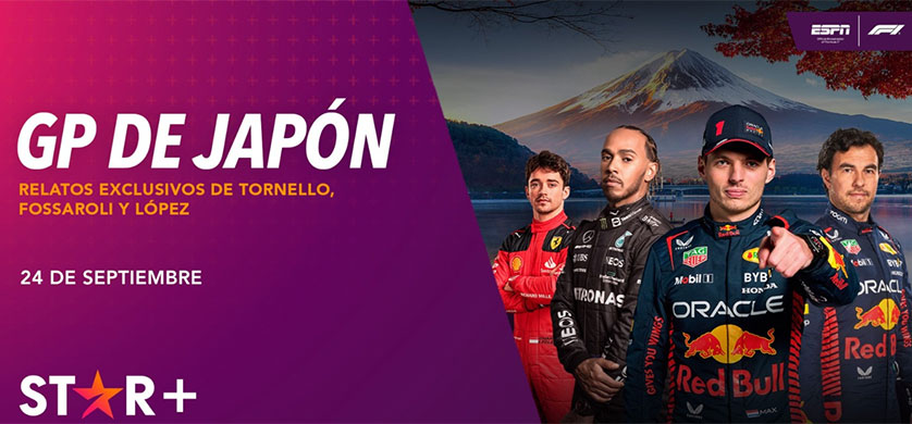 Fórmula 1 en Japón & MotoGP en India por ESPN en STAR+