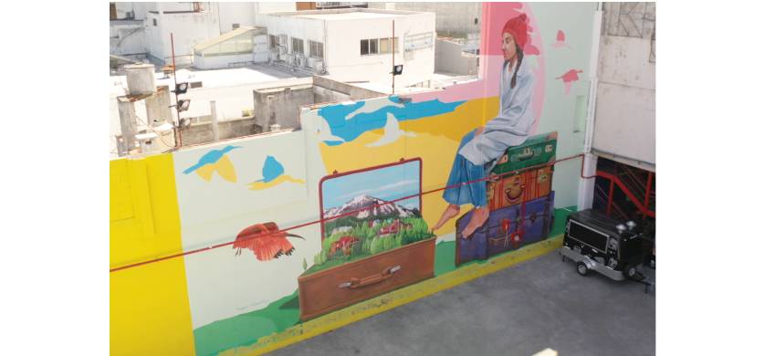Ciudad Cultural Konex inaugura mural de Mabel Vicentef con todo el color de Alba pinturas