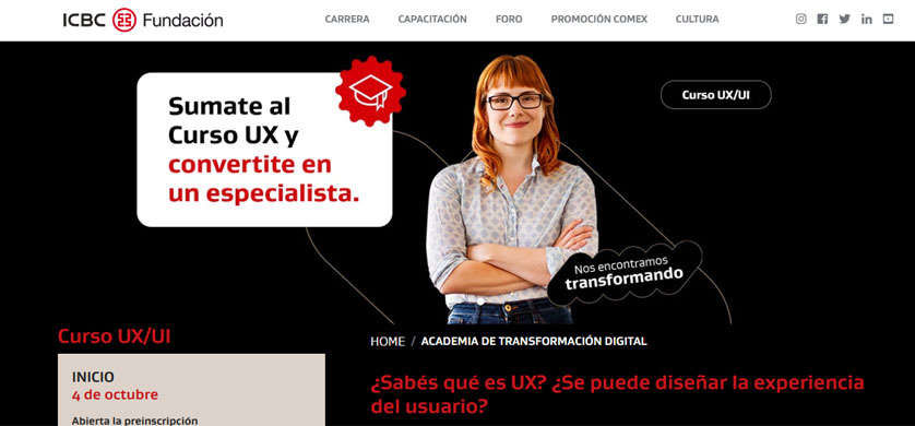 ICBC inaugura un curso de diseño de experiencia de usuario e interacciones en la web