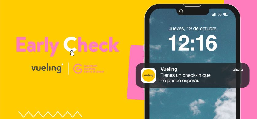 Vueling lanza más de 450.000 notificaciones para luchar contra el cáncer de mama